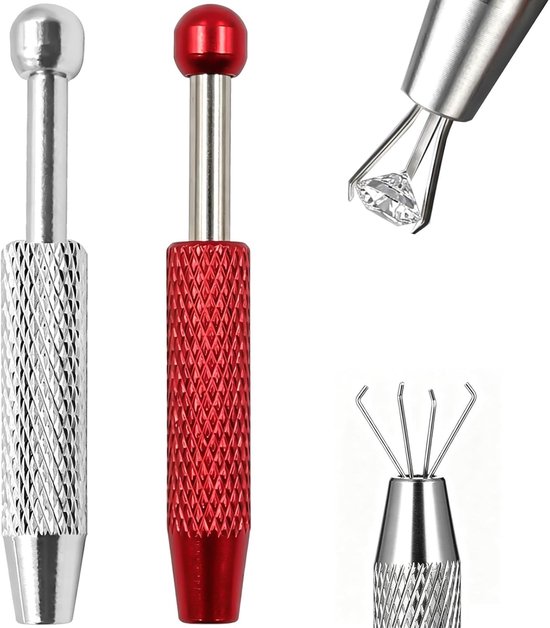 Tangen voor piercings, conische baltang voor het wisselen van sieraden, krimpgereedschap voor juweliers (zilver, roze)