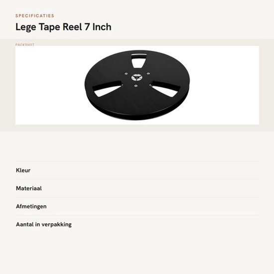 Tape Reel 7 Inch Aluminiumlegering - Lege Haspel - Universeel voor Reel-to-Reel - Vervangend Onderdeel - Verbeterde Geluidskwaliteit - Perfecte Pasvorm - Bandhaspel