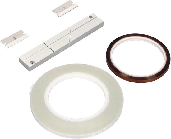 Tape Splicing Set 1/4 Inch - Universele Splicing Tape en Blok Kit voor Reel To Reel Tape Recorder, Anodized Afwerking, Perfect voor Geluidsopnames en Reparaties