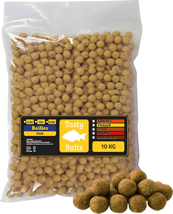 Tasty Baits - Mango Cream - Boilies - 20mm - 10kg - Oranje - Karper Aas - Karper Lokvoer - Karpervissen van Merkloos