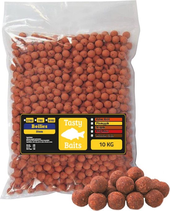 Tasty Baits - Monster Crab Boilies - 20 mm - 10kg - Karper Aas - Karper Lokvoer - Karpervissen