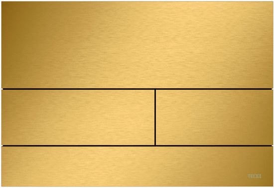 TECE TECEsquare II metalen WC-bedieningsplaat, gouden look geborsteld (met anti-vingerafdruk), dual-flush-technologie, 9240847