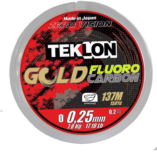 Teklon Gold Fluorocarbon - premium onzichtbare vislijn met Japan Technology Zero Vision 0,153MM / 137M