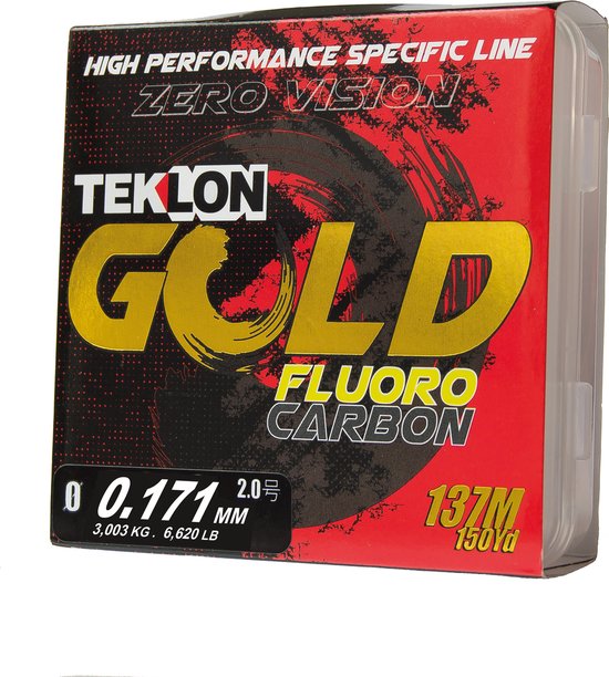 Teklon Gold Fluorocarbon - premium onzichtbare vislijn met Japan Technology Zero Vision 0,171MM / 137M