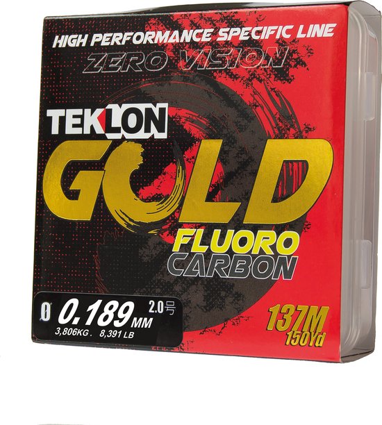 Teklon Gold Fluorocarbon - premium onzichtbare vislijn met Japan Technology Zero Vision 0,189MM / 137M