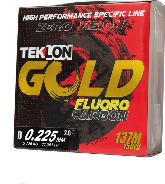 Teklon Gold Fluorocarbon - premium onzichtbare vislijn met Japan Technology Zero Vision 0,225MM / 137M