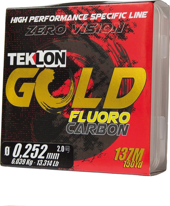 Teklon Gold Fluorocarbon - premium onzichtbare vislijn met Japan Technology Zero Vision 0,252MM / 137M