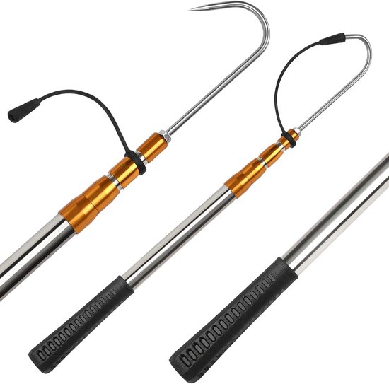 Telescoop hengel 130 cm - roestvrijstalen zeehengel - zachte handgreep - ideaal voor zoutwater vissen - ShopVlot