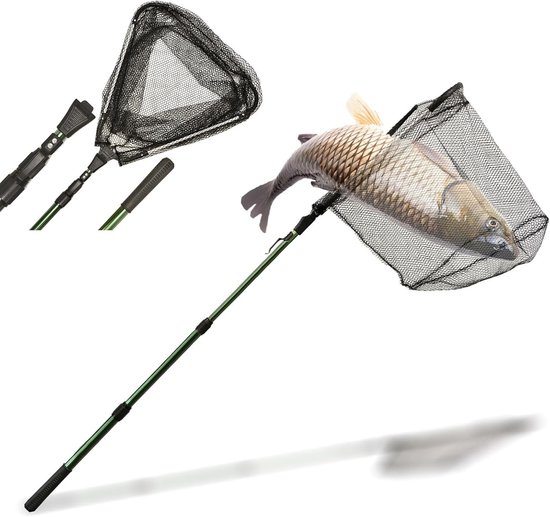 Telescoop Schepnet - Zwart - 150 cm - Opvouwbaar en Lichtgewicht voor Vissers