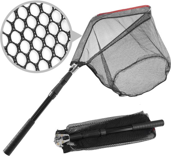 Telescopisch Opvouwbaar Schepnet - Lichtgewicht Aluminium & Robuust - Voor Vissen in Vijver, Beek & Meer - 127 cm
