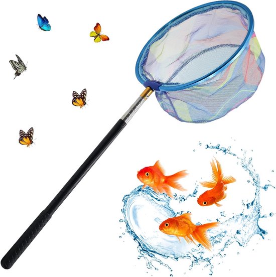 Telescopisch Schepnet voor Kinderen, 41-150 cm, Ideaal voor Vissen, Insecten Vangen en Buitenactiviteiten in Tuin, Strand en Vijver van Merkloos
