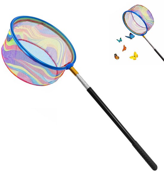 Telescopisch schepnet voor kinderen - 41 tot 148 cm - Telescoop Schepnet - vlindernet - Zwembad Schepnet - Vijver Schepnet - Uitschuifbaar Visnet - Landingsnet - Buiten speelgoed - Visnetje/schepnetje/vlindernetje - voor stranden, vijvers, tuinen