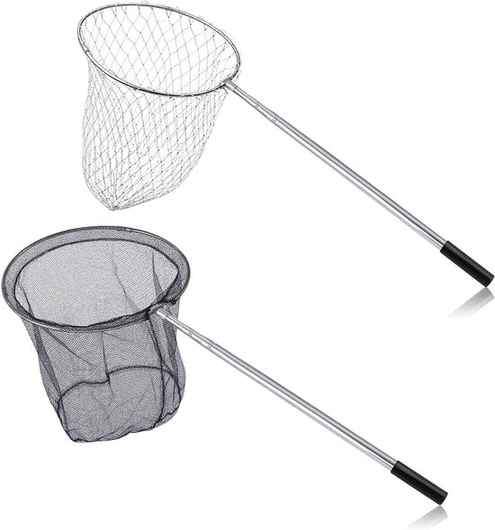 Telescopisch schepnet voor vissen en gevogeltenet, 2-delige set, 40-120 cm, roestvrij staal. van Fuxtec