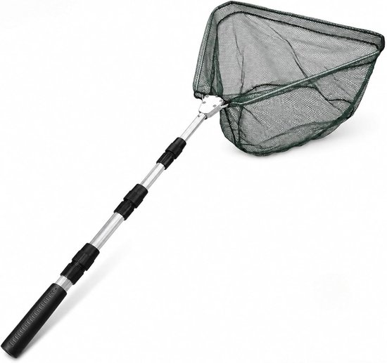 Telescopisch Visnet 130 cm - 4-delig Opvouwbaar Schepnet met Antislip Handgreep voor Vijver en Karpervissen, Ideaal voor Outdoor Vissers en Wateractiviteiten