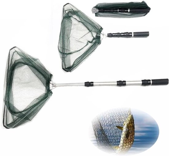 Telescopisch Vissersnet 126 cm, Opvouwbaar Compact Vissersnet met Handvat, Ideaal voor Buitenactiviteiten, Vissen en Hengelsport Accessoires