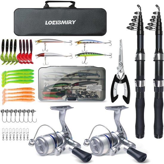 Telescopische Hengel Combo Set - 2 Stuks 7ft Visserskit voor Zoet- en Zoutwater van Sougayilang