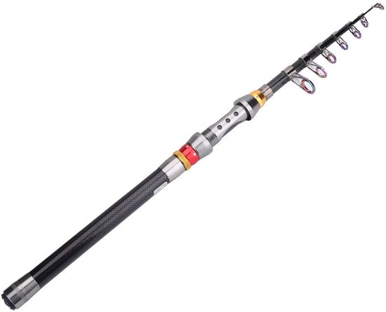 Telescopische hengel - draagbare carbon superlichte pistol grip hengel - baars 2.1/2.7/3.0/3.6m - voor zoutwater en zoetwater