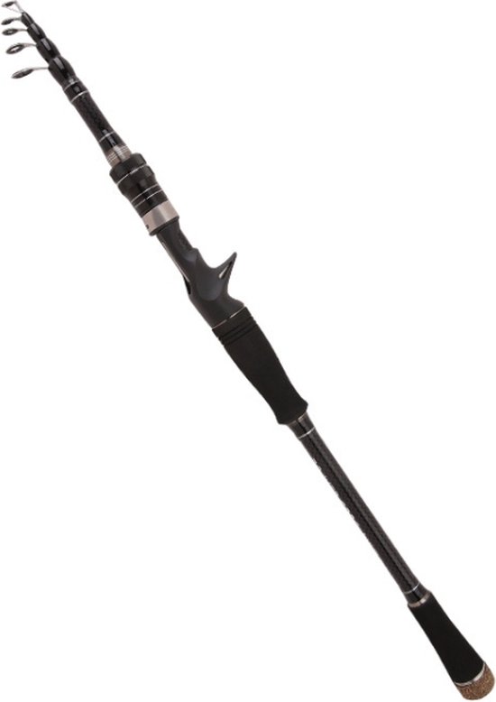 Telescopische luxe vishengel van Improducts - vis hengel is 300 cm (3.00M) lang en van Carbon super licht en zeer sterk en ook geschikt voor KARPER EN ZEEVIS. van T