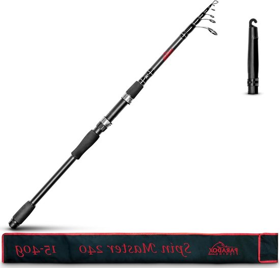 Telescopische spinhengel - 21 m/24 m/27 m - voor baars snoek snoekbaars - vishengel baitcast - klein transportformaat - perfect voor op reis