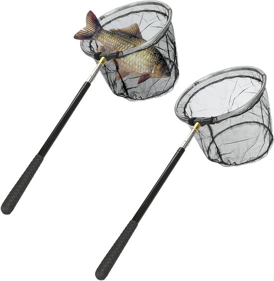 Telescopische Visschepnet, Vouwbaar Net voor Kinderen en Volwassenen, 150 cm, Ideaal voor Buitenactiviteiten en Vissen