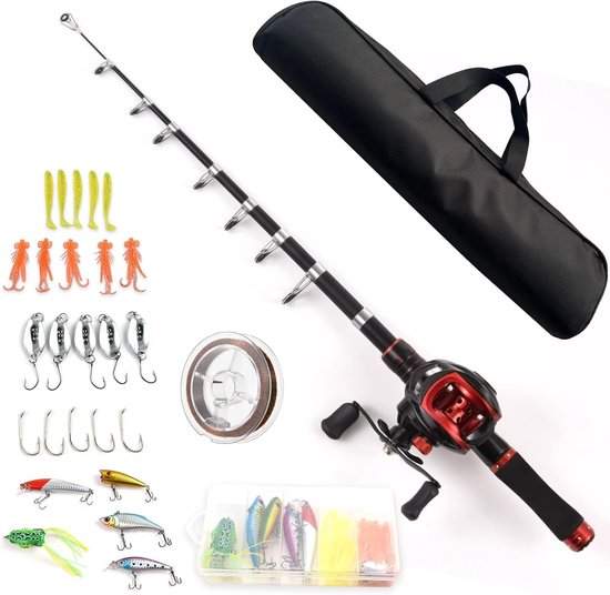 Telescopische Vissstaaf van 2.1m met Links Hand Baitcasting Reel voor Efficiënt Vissen en Gemak