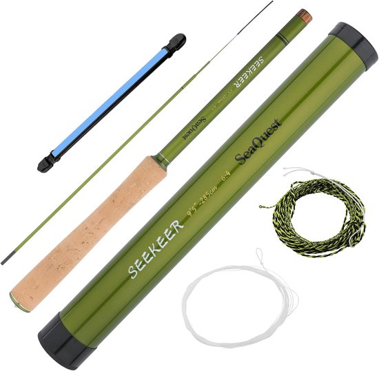 Tenkara hengel 9'5" - lichtgewicht 285cm - inclusief lijnen en vliegen - perfect voor onderweg - ShopVlot