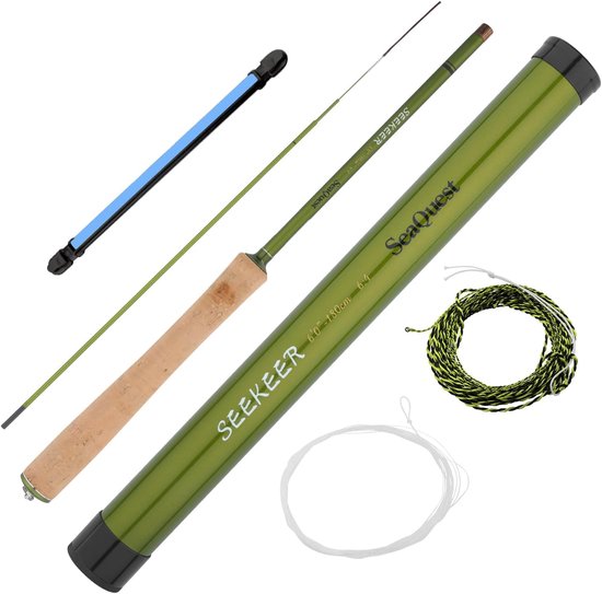 Tenkara Visspinhengel 6' - 180 cm - Lichtgewicht 28 gram - Inclusief lijnen en vliegen - ShopVlot