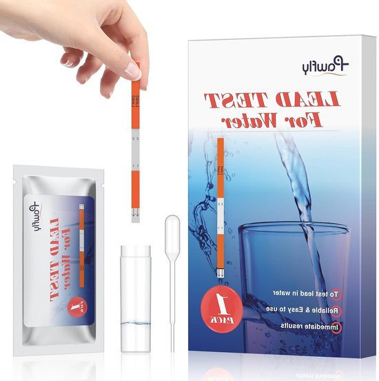 Testkit voor het meten van lood in drinkwater - 10 minuten nauwkeurige detectie tot 5ppb - Geschikt voor kraanwater, huishoudelijk water en grondwater - 1 verpakking