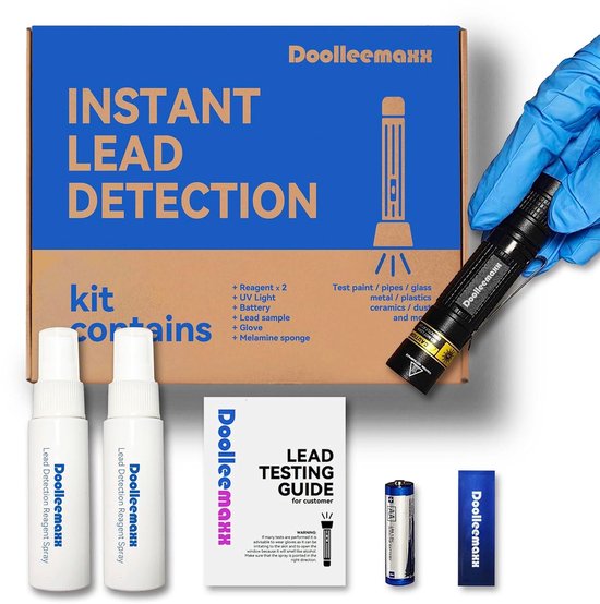 Testkit voor Looddetectie, Geschikt voor Tot 4800 Toepassingen, Ideaal voor Verf, Keramiek en Meer, Met Zichtbare UV-Licht voor Thuisveiligheid en Eenvoudig Gebruik