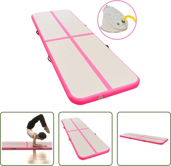 The Living Store Opblaasbare sportmat - 400 x 100 x 10 cm - Schokabsorberend en waterdicht van The Living Store