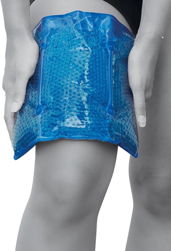 Thermisch Kompres Multi-zone - Warmtekussen met Bevestigingsband voor Handsfree Gebruik - Koud Kompres met Gelparels - Voor Lichaam, Armen & Benen - 20x30 cm - Herbruikbaar