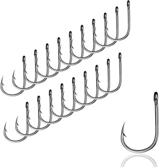 Thijox - 20x Lasergeslepen Vishaken, 6 Maten, Karperhaken, Feederhaken, Witvishaken, Brasem Vishaak, Scherp en Betrouwbaar voor Forel en Karper Vissen