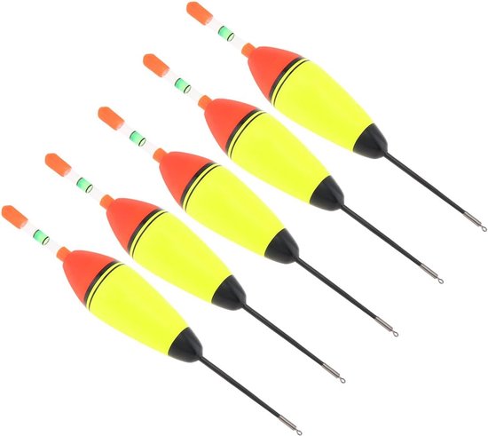 Thijox - 5 Stuks EVA-schuim Drijvers, Visdobbers, Bobbers, Zeevissen, Rood & Groen, Duurzaam en Lichtgewicht voor Snoekbaars, Karper, Baars, Ovaal
