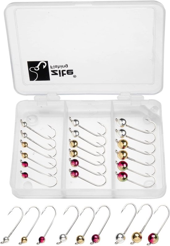 Thijox - Micro Tungsten Jigheads met Forelhaak - Ultralichte Wolfraam Kralen 0,3-1,2 g - Set van 27 Stuks - Neon en Metallic Kleur - Perfect voor Fore