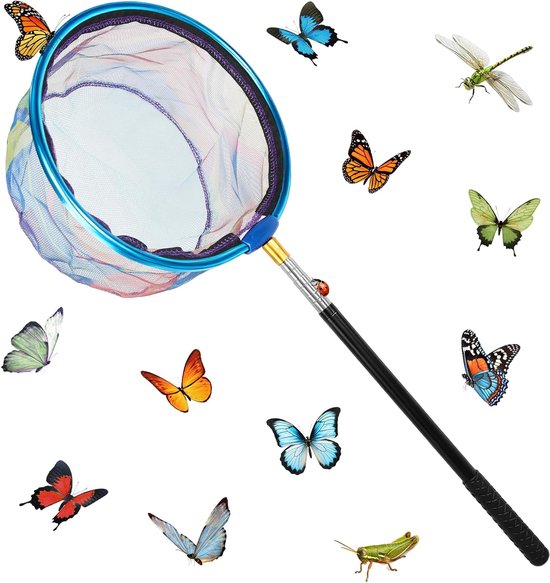 Thijox - Telescoop Schepnet 66-175 cm, Telescopisch Visnet en Vlindernet met Waterafstotende Coating, Ideaal voor Vissen, Insecten Vangen, Strand, Vij