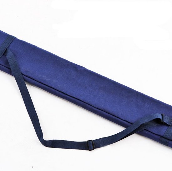 Thijox - Vissende Hengeltas met Schouderband - Grote Capaciteit Viskoffer Hoes - Lange Canvas Hengeltas 1.4m in Blauw - Uniseks voor Vissersuitrusting