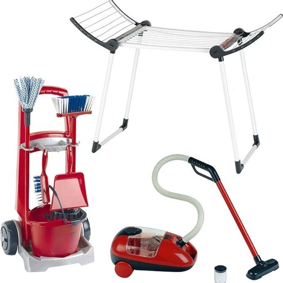 Thuys – Schoonmaakkar – Poets Wagen – Schoonmaakkast – 29 x 24 x 60cm – Rood van Merkloos