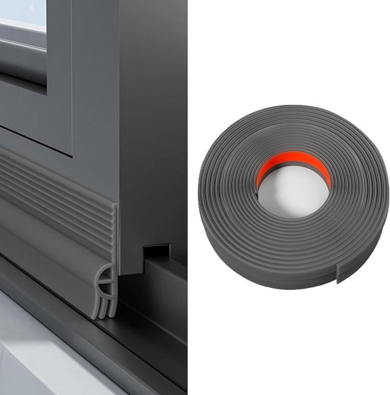 Tochtstopper voor Deur en Raam - 200 cm Waterdichte Afdichting tegen Kou, Geluid en Insecten (Grijs) - Ideaal voor Isolatie en Energiebesparing