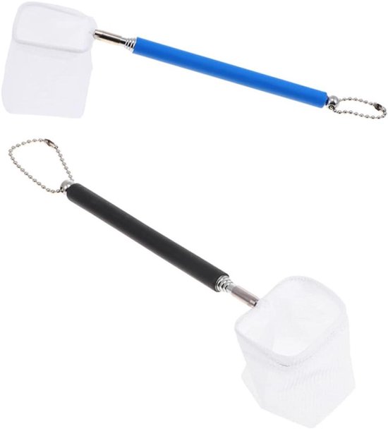 Toddmomy 2Pcs Stainless Steel Portable Fishing Net Post Telescopic Landing Net for Stream Fishing Gear for Catching Fish and Shrimp