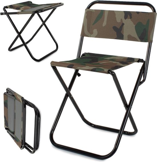 Toeristische vissersstoeltje - Krukje- Zithoogte is 37cm - Viskrukje- Visstoeltje- Vissen- Camping Stoeltje-Camping van Merkloos
