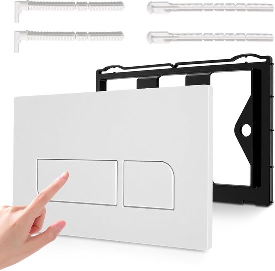Toiletbediening Plaat voor UP300 en UP320 Series, Dubbele Spoel, Vervangingsonderdelen voor Toiletten, Drukplaat met Spoelhendel en Rectangulaire Vorm