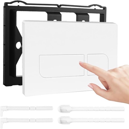 Toiletbedieningselement voor Geberit Sigma 01 20 21 30 40 50 UP300/320, Vervangingsplaat met Spoelknop en Spoelframe, Wit, 246 × 164 mm, Duurzaam en Eenvoudig te Installeren