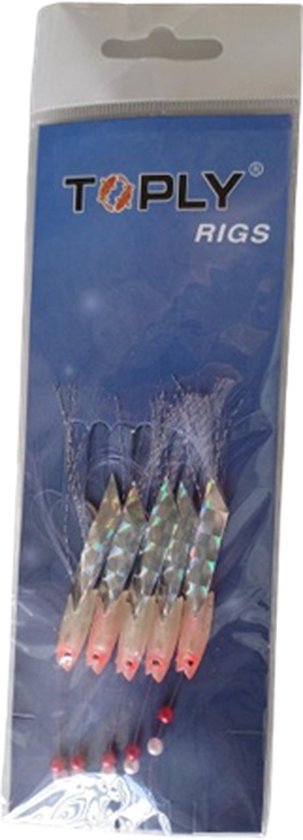 Toply Rigs - Haring onderlijn - Makreel onderlijn - Wit met rood oog - paternoster - vissen - 10 stuks!! van T