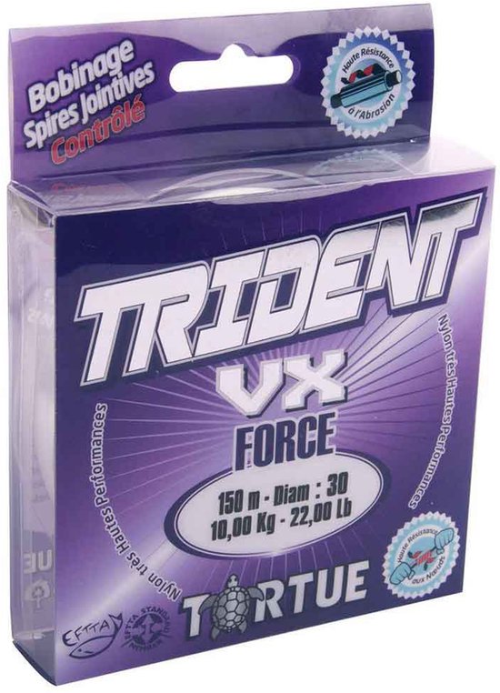 Tortue Trident Vx Force Monofilament 300 M Transparant 0.225 mm van Merkloos