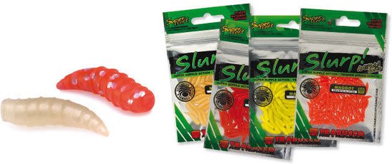 Trabucco Slurp Artificial Baits Maggot (50 pcs) - Kleur : Blood Red van Trabucco