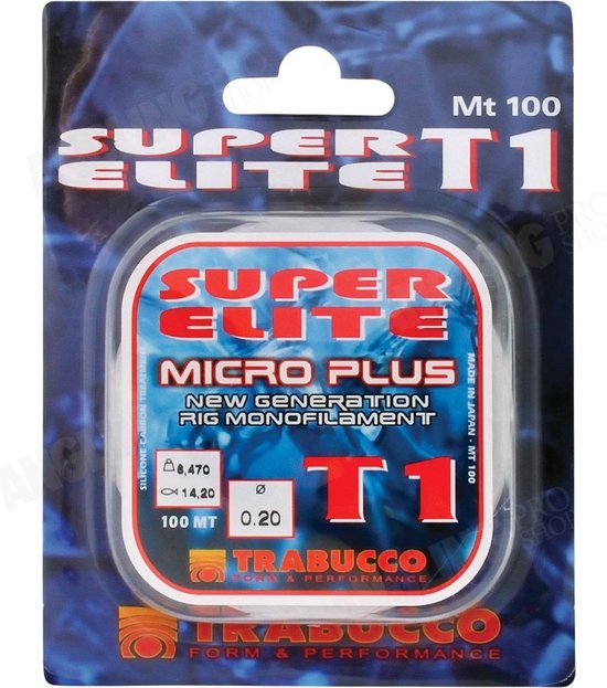 Trabucco T1 Super Elite Micro Plus 100m – Hoogwaardige Nylon Lijn voor Onderlijnen - Maat : 0.10mm