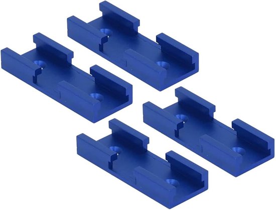 Track Cross Chute, 4Pcs Aluminium T Track Intersection Onderdelen Voor Diy (Blauw)