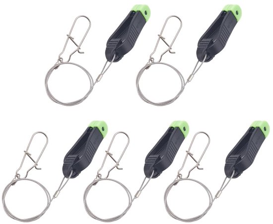 TRANKIELO® - 5 x Downrigger Vislijn ontgrendelingstang - zwart Power Grip 15,6 cm - duurzame visaccessoires van Merkloos