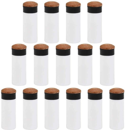 TRANKIELO® - Biljart Cue Tips Set van 15 stuks – 12MM en 15MM – Duurzaam Leer – Schroefbare Vervanging – Inclusief Pool Cue Klem voor Snooker van TRANKIELO®