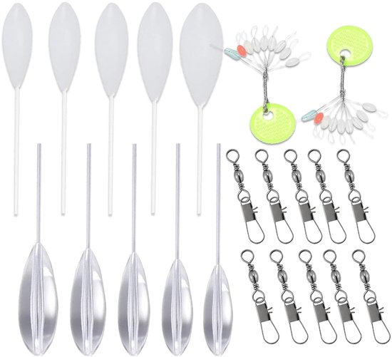 TRANKIELO® - Set van 38 Dobbers voor Vissen – Duurzaam Rubber – Verschillende Gewichten 6g/8g/10g/15g/20g – Allround Visdobbers - Ideaal voor Karpervisserij van TRANKIELO®